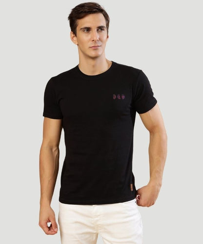 Men's Black Graphic Print Half Sleeves Regular Fit T-Shirt